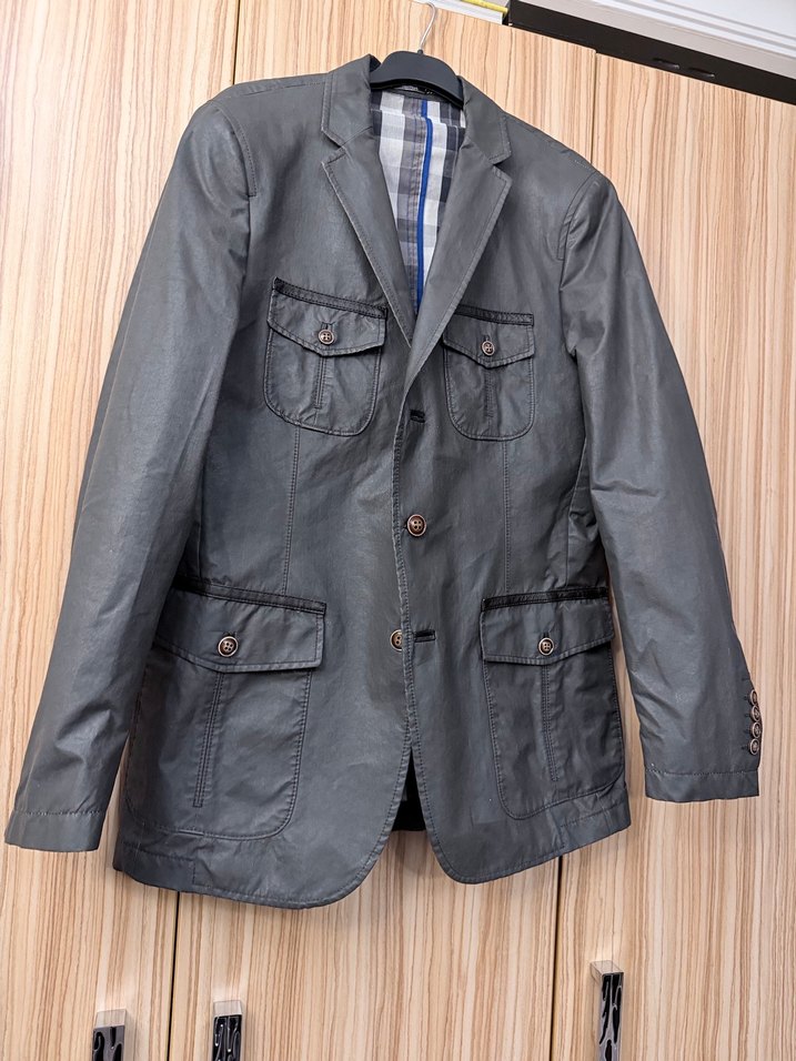 Gri Düğmeli  Erkek Ceket - Görsel 4