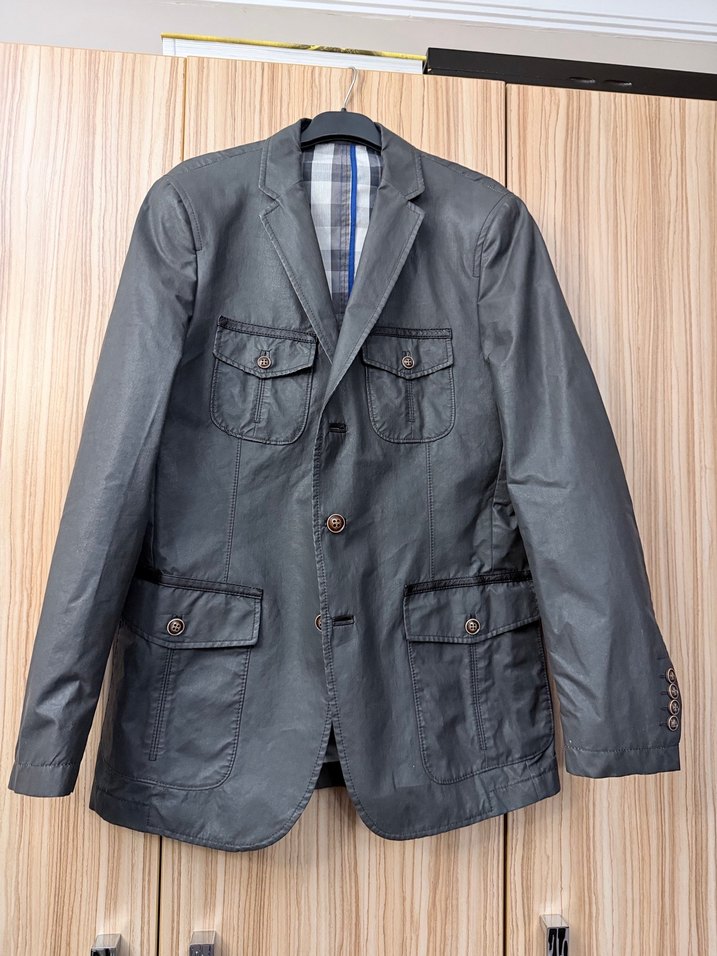 Gri Düğmeli  Erkek Ceket - Görsel 2