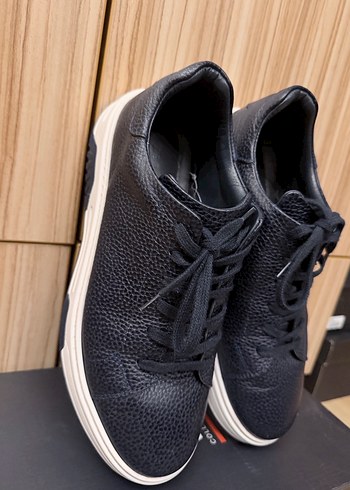 Erkek Lacivert Deri Günlük Sneakar Ayakkabı - Görsel 3