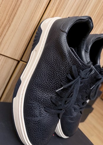 Erkek Lacivert Deri Günlük Sneakar Ayakkabı - Görsel 4