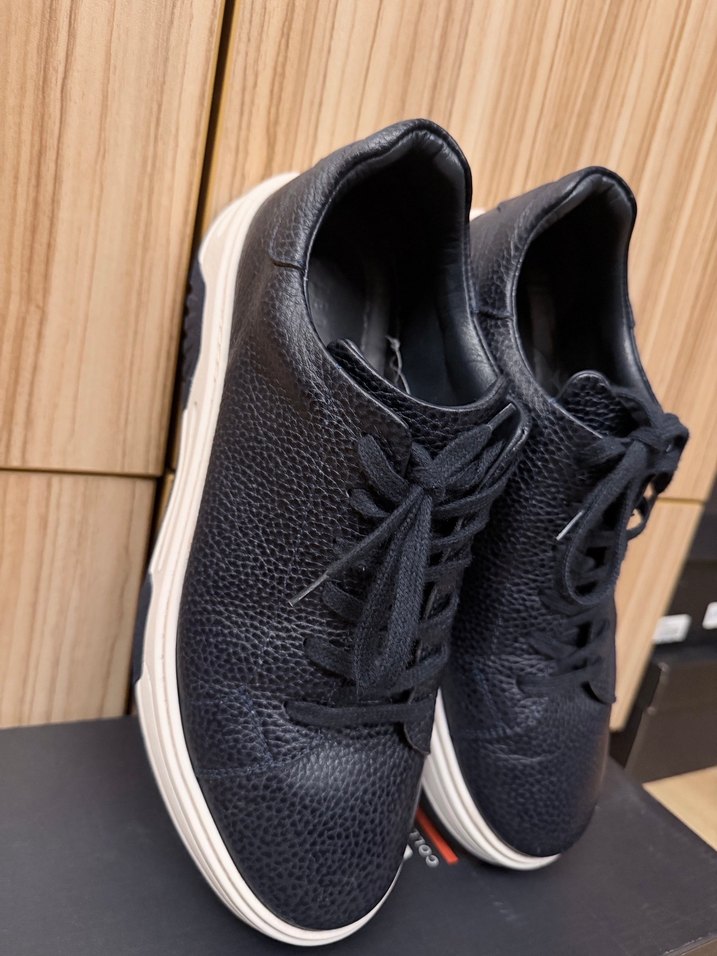 Erkek Lacivert Deri Günlük Sneakar Ayakkabı - Görsel 3