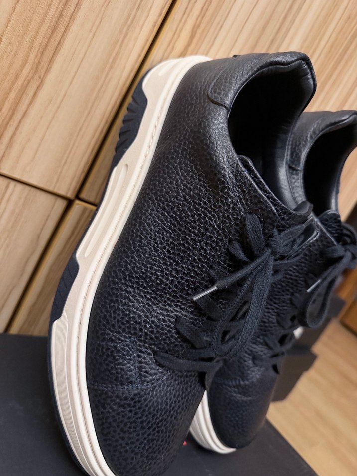 Erkek Lacivert Deri Günlük Sneakar Ayakkabı - Görsel 4