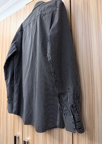 Siyah Çizgili Erkek Uzun Kollu Gömlek - Görsel 4