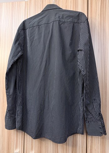 Siyah Çizgili Erkek Uzun Kollu Gömlek - Görsel 5