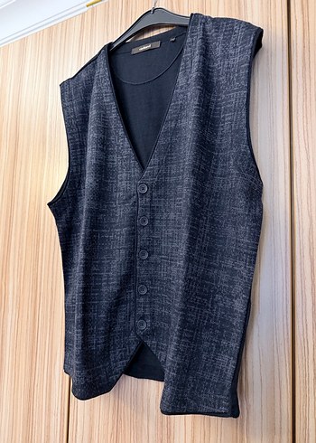 Düğmeli Gri Erkek Yelek - Görsel 3