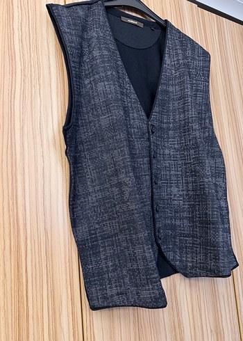 Düğmeli Gri Erkek Yelek - Görsel 4