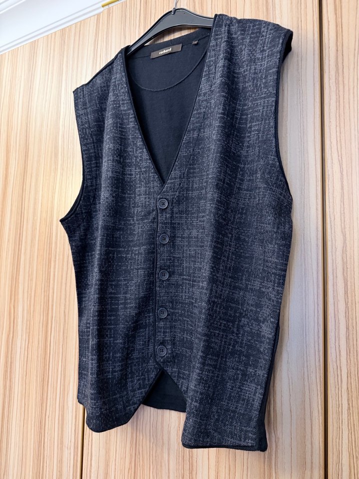 Düğmeli Gri Erkek Yelek - Görsel 3