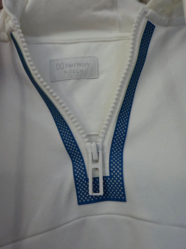 Erkek Beyaz Kapüşonlu Fermuarlı Sweatshirt - Görsel 5