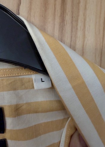 Sarı Çizgili Uzun Kollu Erkek Gömlek - Görsel 8