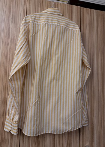 Sarı Çizgili Uzun Kollu Erkek Gömlek - Görsel 4