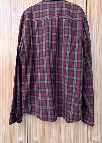 Erkek Bordo Kareli Uzun Kollu Gömlek - Görsel 6