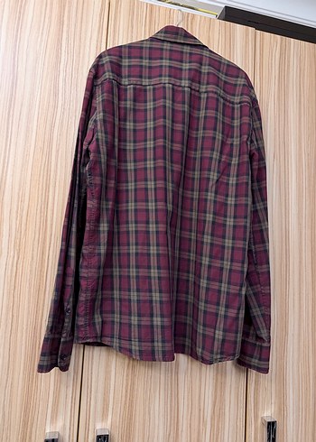 Erkek Bordo Kareli Uzun Kollu Gömlek - Görsel 4