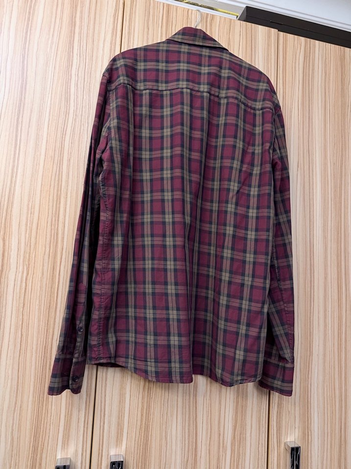 Erkek Bordo Kareli Uzun Kollu Gömlek - Görsel 4