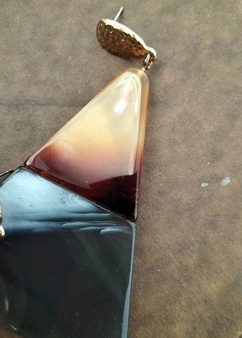 Bohem Tarz Şeffaf Uzun Üçgen Küpeler - Görsel 4