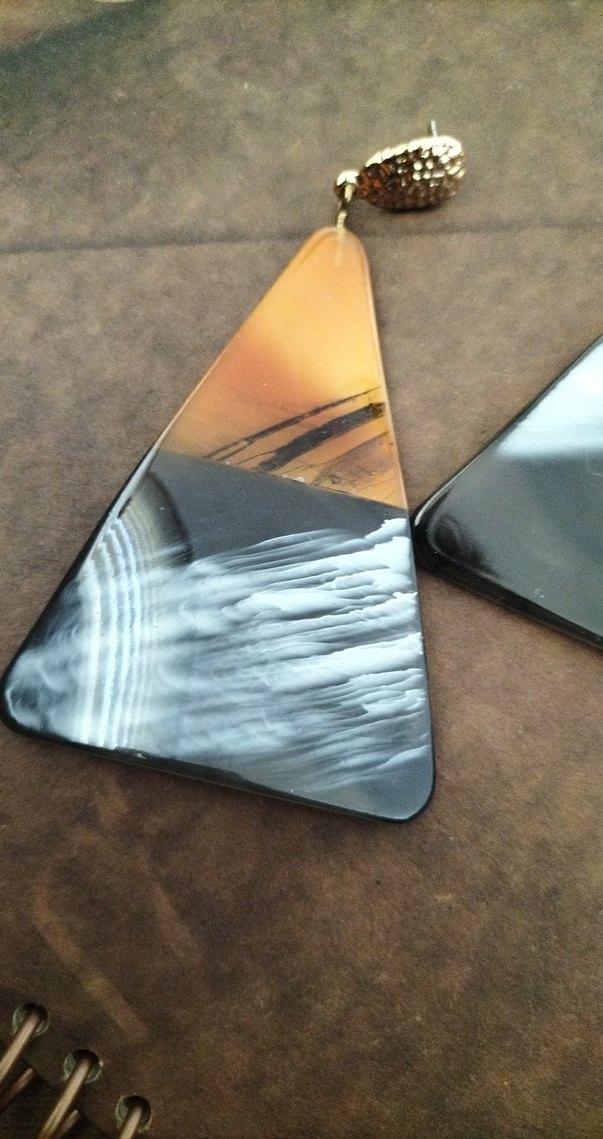 Bohem Tarz Şeffaf Uzun Üçgen Küpeler - Görsel 2