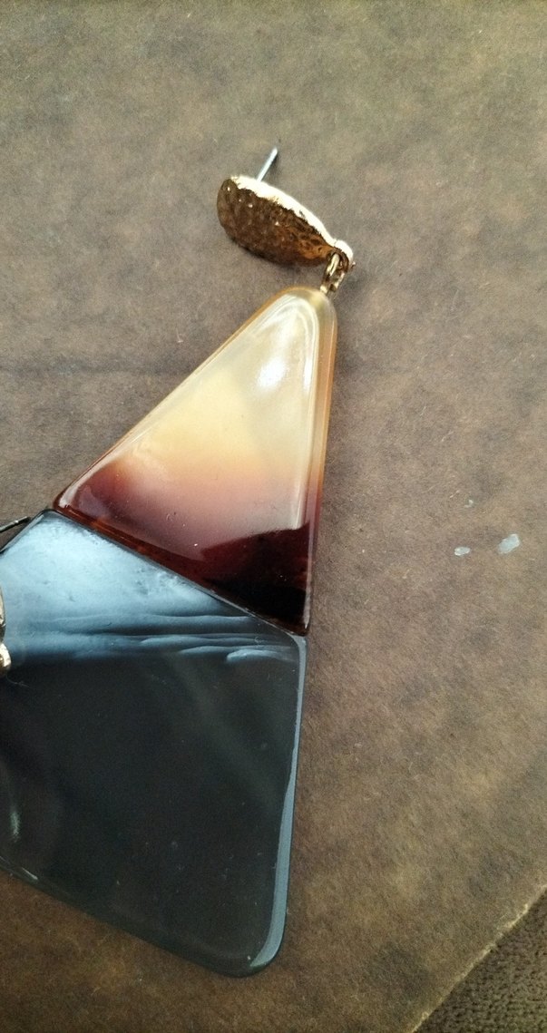 Bohem Tarz Şeffaf Uzun Üçgen Küpeler - Görsel 4