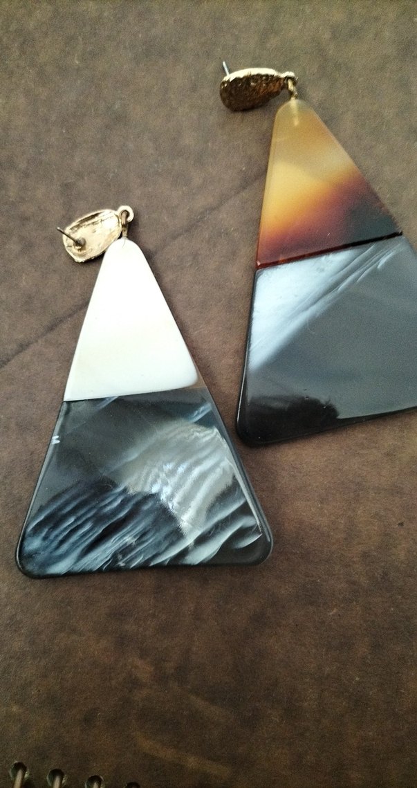 Bohem Tarz Şeffaf Uzun Üçgen Küpeler - Görsel 5