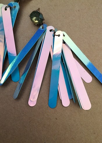 Renkli Püsküllü Uzun Kadın Küpeler - Görsel 2