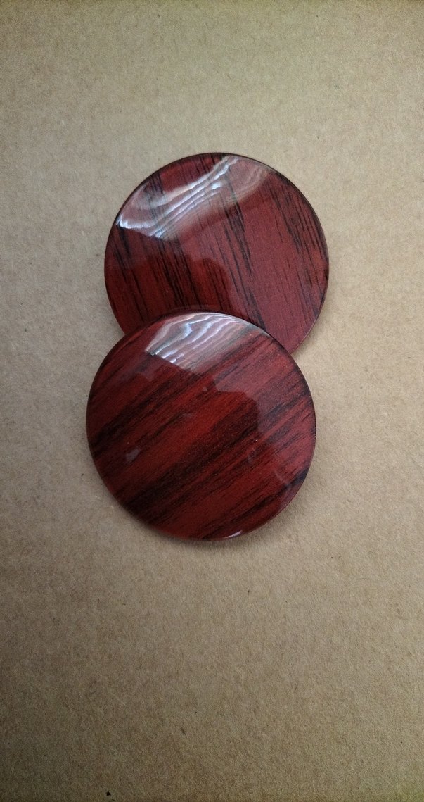 Ahşap desenli yuvarlak küpe - Görsel 2