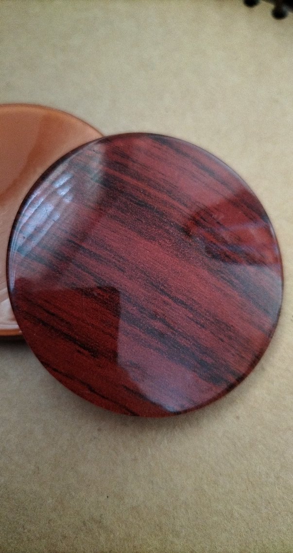 Ahşap desenli yuvarlak küpe - Görsel 3