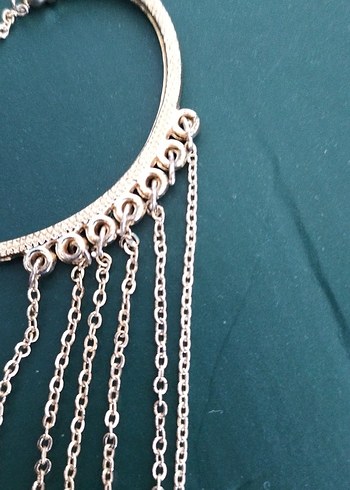 Mor Zincir Detaylı Bohem Kadın Küpesi - Görsel 5