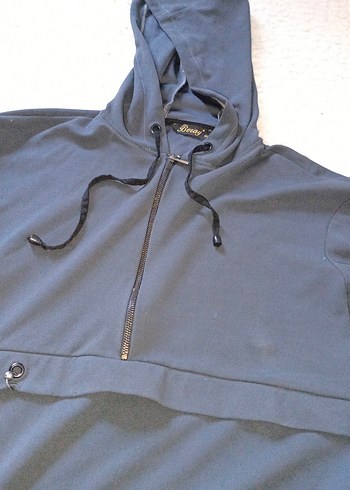 Kadın Siyah Kapüşonlu Kemerli Uzun Eşofman Takımı - Görsel 7