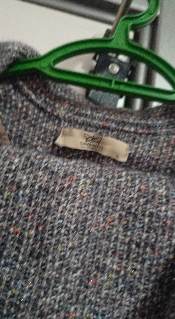 Düğmeli Gri Uzun Kadın Yün Süveter - Görsel 3