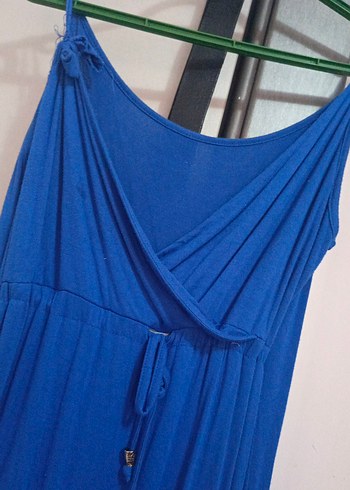 Mavi Drapeli Kadın Uzun Elbise - Görsel 2