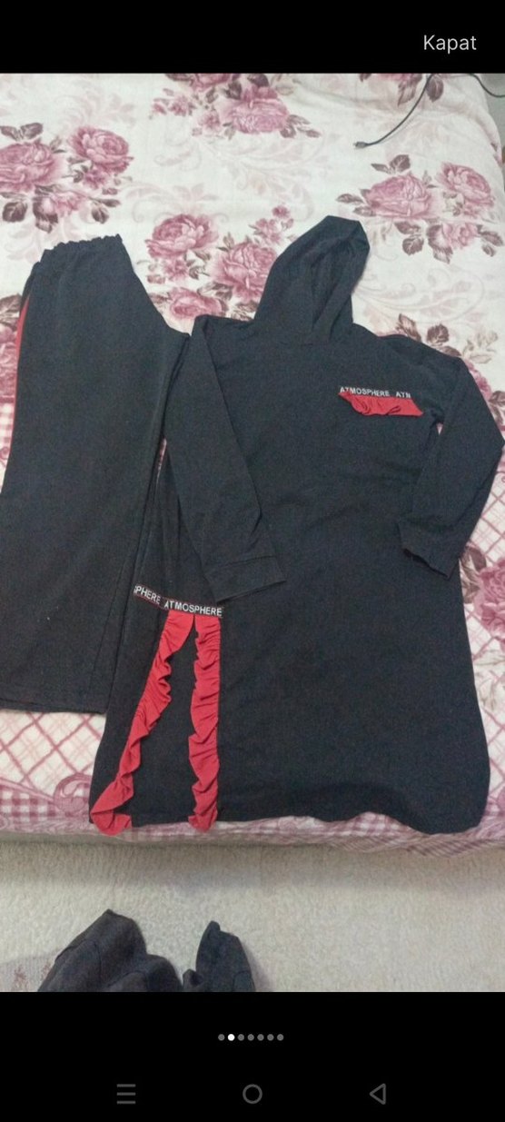 Siyah Uzun Kollu Pijama Takımı - Görsel 2