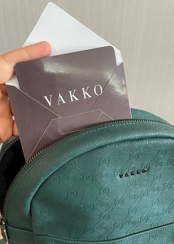 Vakko Yeşil Monogram Sırt Çantası - Görsel 7