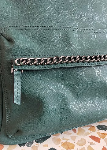 Vakko Yeşil Monogram Sırt Çantası - Görsel 5