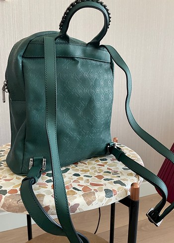Vakko Yeşil Monogram Sırt Çantası - Görsel 4