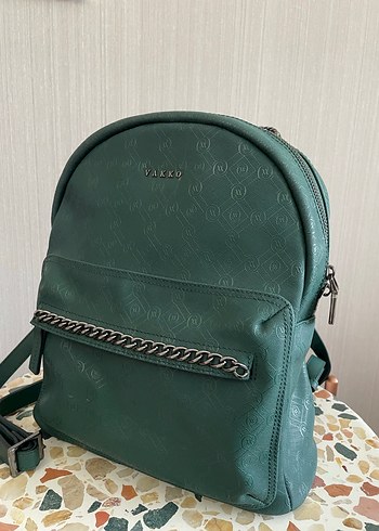 Vakko Yeşil Monogram Sırt Çantası - Görsel 3