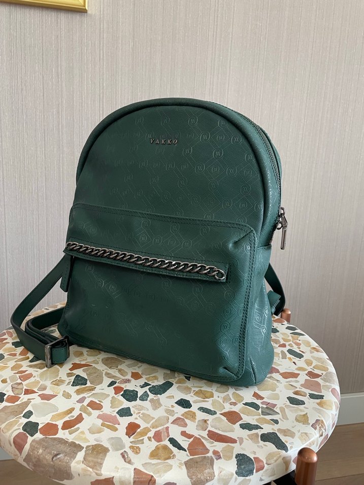 Vakko Yeşil Monogram Sırt Çantası - Görsel 2