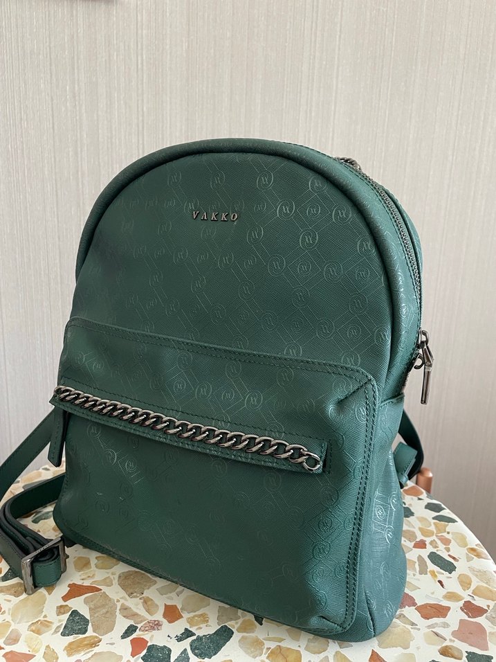 Vakko Yeşil Monogram Sırt Çantası - Görsel 3