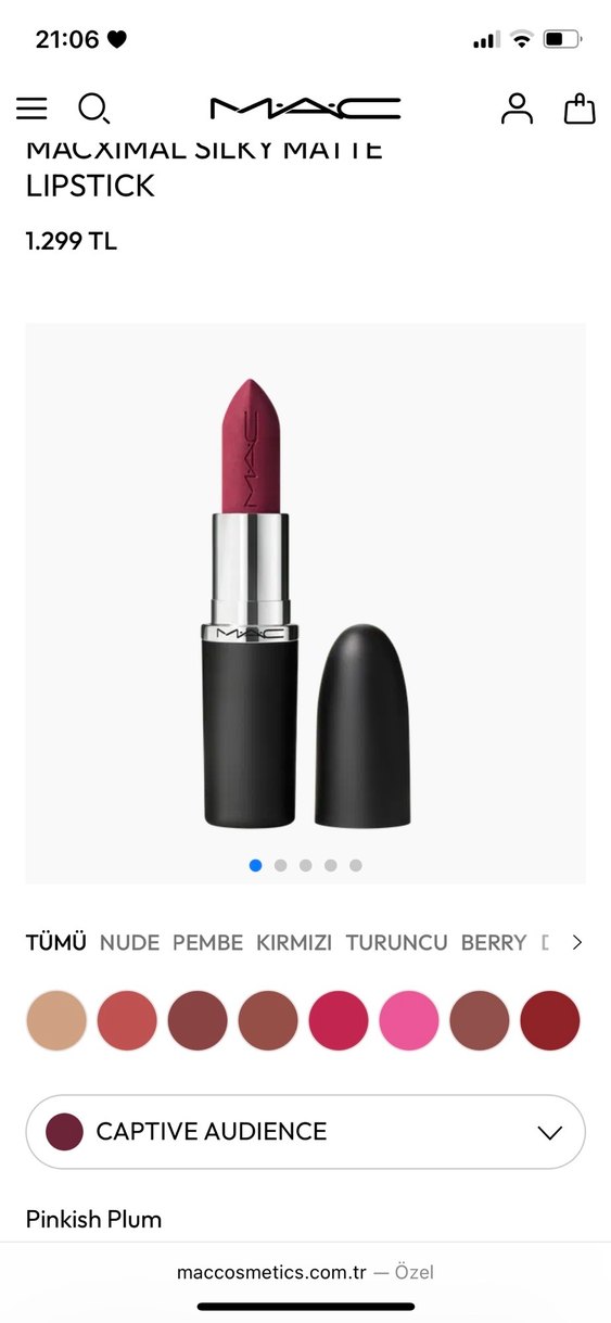 MAC Macximal Silky Matte Lipstick-Captive Audience - Görsel 2