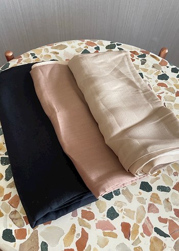 Freshscarfs Pamuk İpek Eşarp (Koyu Bej) - Görsel 2