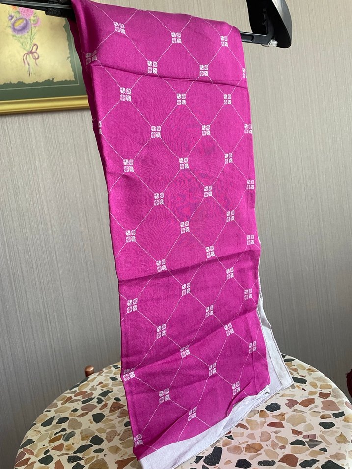 Silk Home Twill İpek Eşarp (Fuşya) - Görsel 3