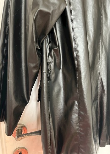 Siyah Parlak Gerçek Deri Vintage Ceket - Görsel 13