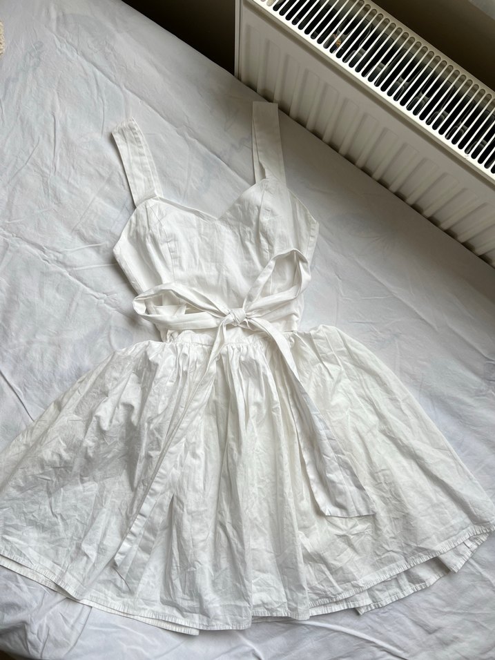 H&M Beyaz y2k Lolita Mini Elbise - Görsel 3