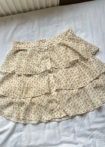 Adil Işık Bej Fırfırlı Mini y2k Etek - Görsel 2