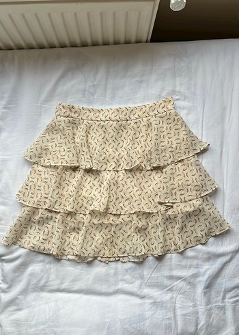 Adil Işık Bej Fırfırlı Mini y2k Etek - Görsel 4