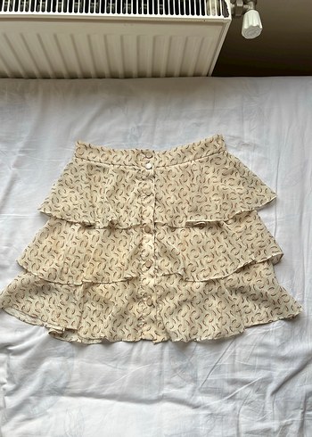 Adil Işık Bej Fırfırlı Mini y2k Etek - Görsel 5