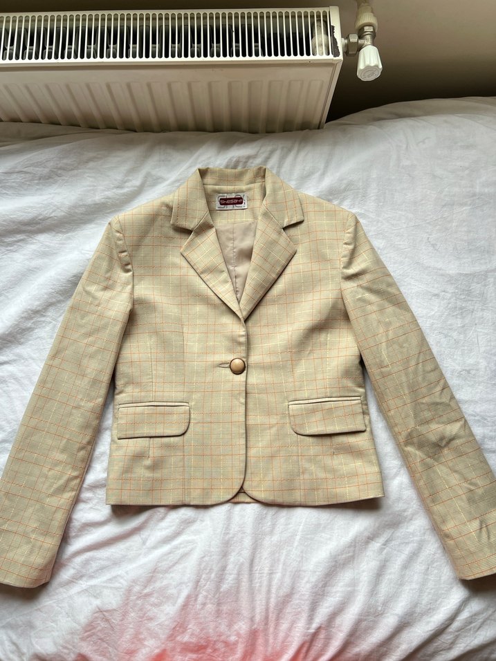 Shesay Bej Vintage Blazer Ceket - Görsel 2