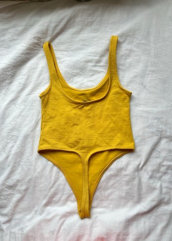 Dilvin Sarı y2k Lolita Dekolte Body - Görsel 4