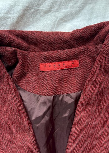 Donna Bordo Kaşe Vintage Blazer Ceket - Görsel 3