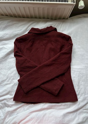 Donna Bordo Kaşe Vintage Blazer Ceket - Görsel 7