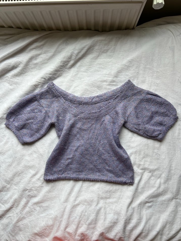 El Örmesi Simli Mor Omzu Açık y2k Lolita Kazak - Görsel 2