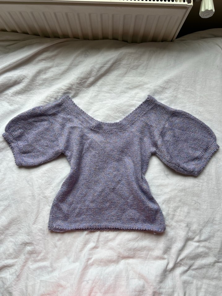 El Örmesi Simli Mor Omzu Açık y2k Lolita Kazak - Görsel 4