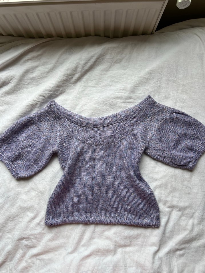 El Örmesi Simli Mor Omzu Açık y2k Lolita Kazak - Görsel 3